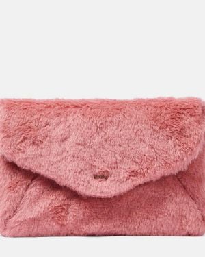 Max Mara Alpaca, Wool, And Silk Teddy Clutch - Pink