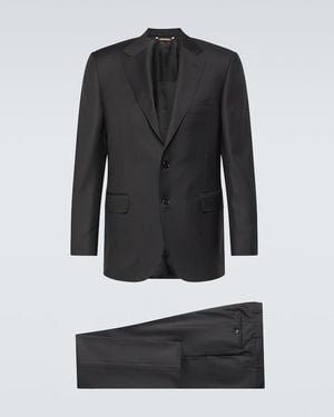 Canali Single-Breasted Wool Suit - Black