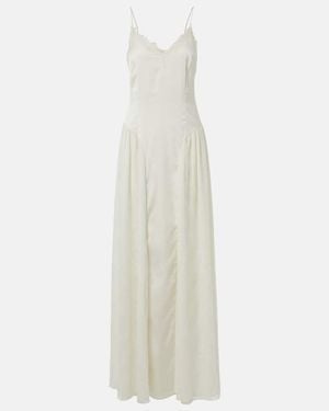 ROTATE BIRGER CHRISTENSEN Bridal Lace-Trimmed Satin Maxi Dress - White