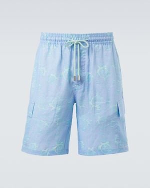 Vilebrequin Baie Linen Bermuda Shorts - Blue