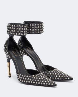 Gucci Verzierte Pumps Castello Aus Satin - Schwarz