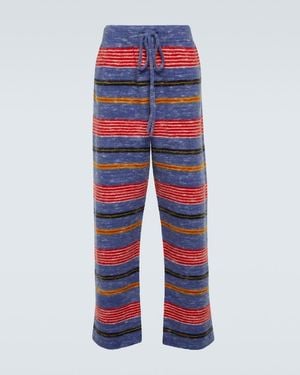 The Elder Statesman Pantalones Jasper En Mezcla De Cachemir - Rojo