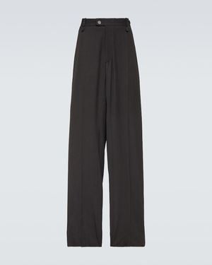 Balenciaga Skater Tailored Wool-Blend Wide-Leg Trousers - Black