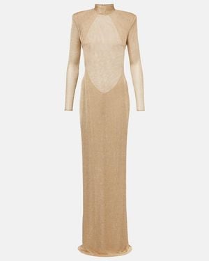 The New Arrivals Ilkyaz Ozel Donyale Knitted Lame Gown - Natural