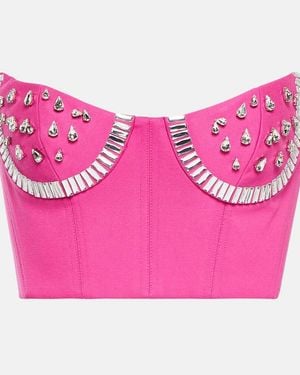 Area Crystal-embellished Bustier Top - Pink