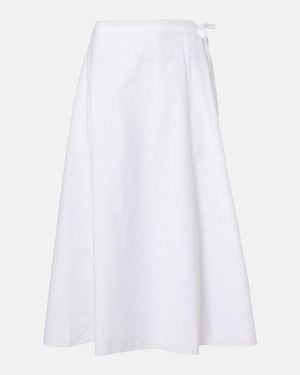 The Row Fleur Cotton Midi Skirt - White
