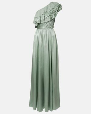 Ulla Johnson Avalina Ruffled Silk Maxi Dress - Green
