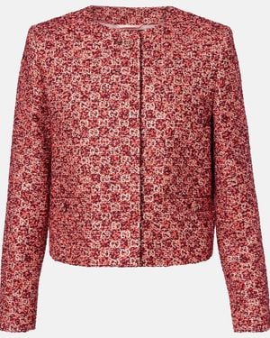 Gucci Gg Lame Tweed Jacket - Red