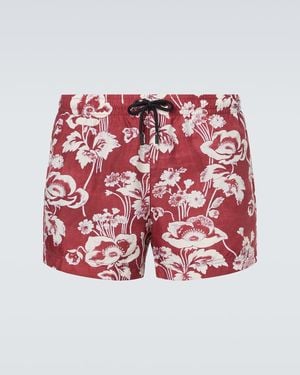 Commas Printed Swim Trunks - Red