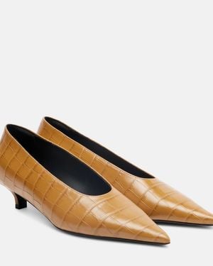 TOTEME 35 Croc-Effect Leather Pumps - Blue