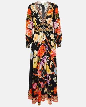 CAMILLA Embellished Silk Maxi Dress - Multicolour