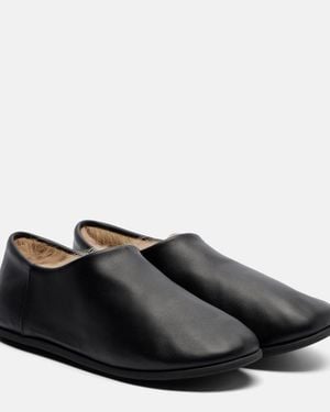 Christen Big Bootie Leather Slip-On Shoes - Black