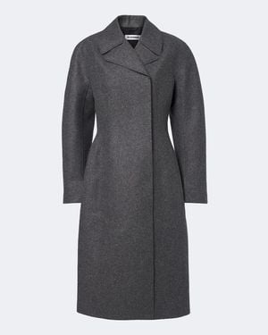 Jil Sander Double-Breasted Virgin Wool Coat - Grey