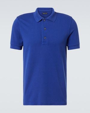 Tom Ford Pique Polo Shirt - Blue