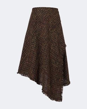Proenza Schouler Label Layne Boucle Midi Skirt - Brown