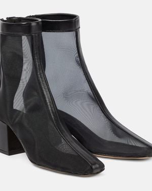 Souliers Martinez Firme 50 Leather-Trimmed Ankle Boots - Black