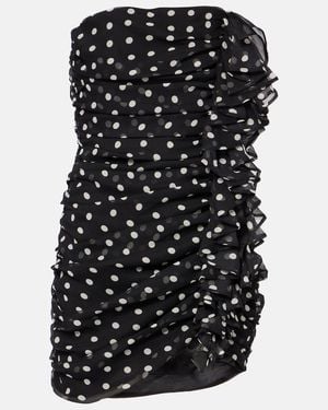 Nina Ricci Polka-Dot Silk Chiffon Minidress - Black