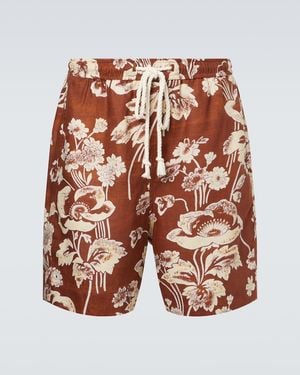 Commas Bermuda-Shorts Aus Leinen - Orange