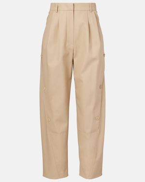 Max Mara Duomo Cotton Straight Pants - Natural