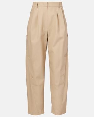 Max Mara Duomo Cotton Straight Pants - Natural