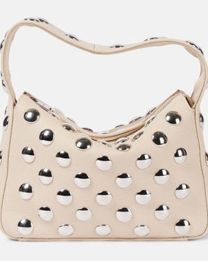 KHAITE Elena Small Studded Leather Tote Bag - Natural