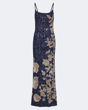 La Fuori Vestido De Fiesta Celestial Bloom Adornado - Azul