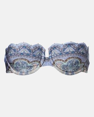 Zimmermann Bedrucktes Bikini-Oberteil Wanderlust - Blau