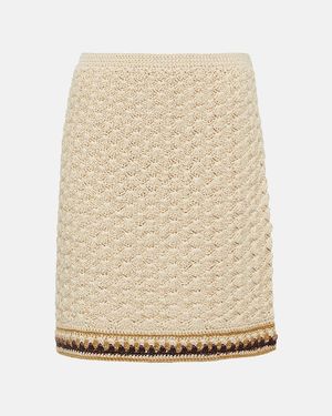 Tory Burch Hoch Sitzender Strickrock - Natur