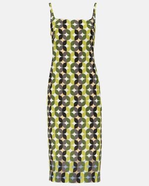Dries Van Noten Printed Crepe Midi Dress - Green