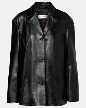 Nour Hammour Opus Leather Blazer - Black