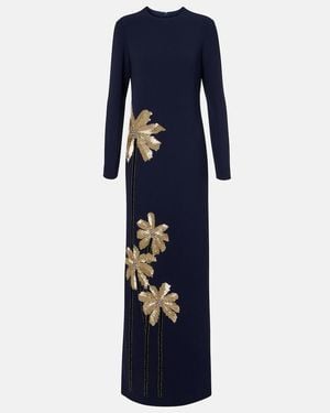Costarellos Nevina Crystal-Embellished Crepe Gown - Blue