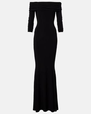 Norma Kamali Off-Shoulder-Maxikleid Aus Jersey - Schwarz