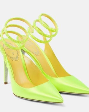 Rene Caovilla Verzierte Pumps Cleo Aus Satin - Gelb