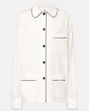 TOTEME Oversized Silk Shirt - Natural
