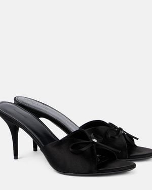 Balenciaga Knife Bow 80 Satin Sandals - Black