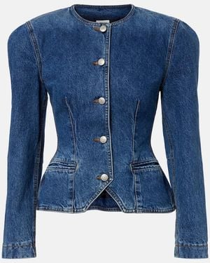 Magda Butrym Peplum Denim Jacket - Blue