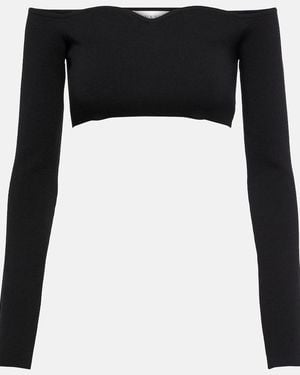 Nina Ricci Cropped-Top Aus Einem Wollgemisch - Schwarz