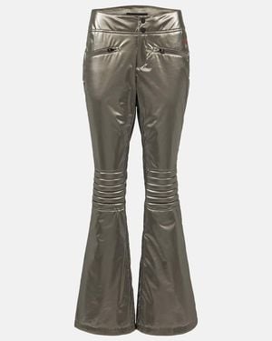 Perfect Moment Aurora Low-Rise Metallic Flared Ski Trousers - Grey