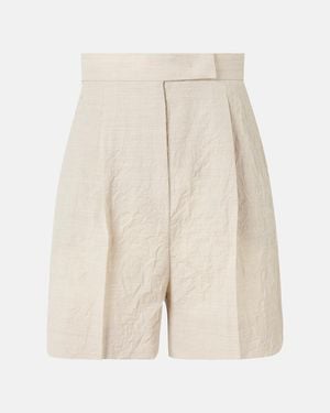 Max Mara Abisso Virgin Wool Canvas Shorts - Natural