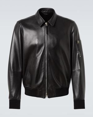 Tom Ford Leather Blouson Jacket - Black
