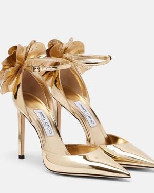 Jimmy Choo Marja 100 Metallic Leather Court Shoes