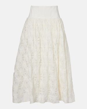 Jonathan Simkhai Mindy Embroidered Midi Skirt - White