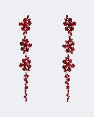 Simone Rocha Crystal-Embellished Drop Earrings - Red