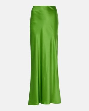 The Sei Silk Satin Maxi Skirt - Green