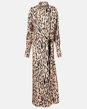Sportmax Astoria Printed Silk Twill Gown - White