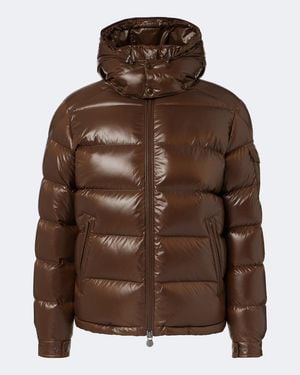 Moncler Maya Hooded Down Jacket - Brown