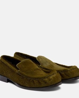 Dries Van Noten Calf Hair Loafers - Green