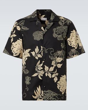 Moncler Printed Cotton Poplin Shirt - Black