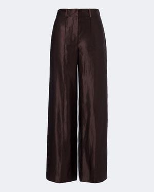 JOSEPH Jnane Linen And Silk Wide-Leg Pants - Brown