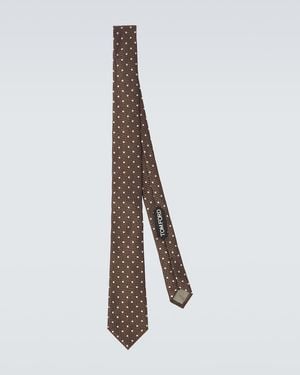 Tom Ford Polka-Dot Silk Tie - Brown